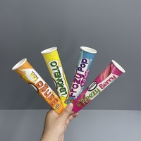Tube d'emballage en papier kraft personnalisé de 110 ml pour gelée, crème glacée, bâtonnets glacés, Calippo, avec couvercle anti-fuite et design imprimé