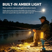 Lampe pliable sans fil pour batteries Makita 18V, 1200LM, lumière anti-moustiques ambre, lumière de détresse SOS pour la pêche, le camping