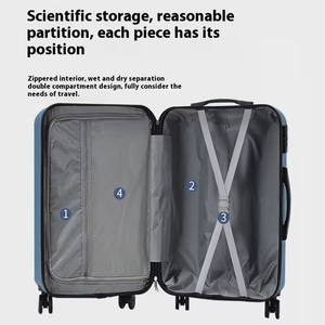 Ensemble de valises <span class=keywords><strong>FLYMAX</strong></span> 4 pièces XL, grande et moyenne, légères, à coque rigide en ABS, avec 4 roues, serrures à combinaison à 3 chiffres, poignée télescopique - Product Image 5
