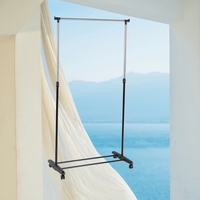 Séchoir à linge pliable en acier inoxydable avec support pour vêtements, design à poteau unique, pour salle de bain, cuisine, balcon