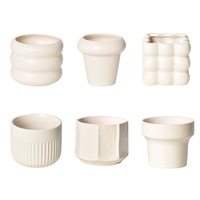 Pot de fleurs en céramique style nordique couleur crème, décoration créative haut de gamme pour la maison, idéal pour les orchidées Phalaenopsis et les plantes vertes