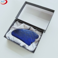 HZ bricolage outils de Massage Gua Sha grattage outil de Massage naturel bleu Lapis Lazuli Guasha conseil outil de grattoir traditionnel