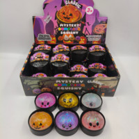Boîte mystère Squishy en forme de Baozi style Halloween, boule anti-stress scintillante en TPR, jouet à presser pour enfants, surprise de fête, jouet de décompression