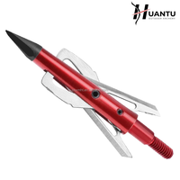 Pointes de flèches de chasse mécaniques extensibles HT 420 en acier inoxydable rouge à 2 lames, 100-125 grains, pour arc et arbalète, coupe de 2 pouces