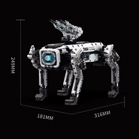 Tuomu T1109 Nouveau Chien Robotique Bionique Programmable Télécommandé, Modèle Mécanique Armeé, Jouets en Briques, Cadeau, Ensembles de Blocs de Construction