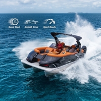 Bateau ponton de luxe en aluminium de qualité marine Kinlife Cruising Pleasure Leisure, avec pont soudé et moteur, idéal pour les fêtes flottantes, à vendre