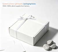 Boîte cadeau personnalisée avec logo, carton pliable blanc avec ruban imprimé et nœud pour mariage, cosmétiques, vêtements