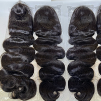 Perruques Lace Front en Cheveux Humains Vietnamiens Bruts Ondulés, Vente en Gros, Cheveux Humains, Nœuds Simples, Perruques Frontales HD Lace pour Femmes Noires