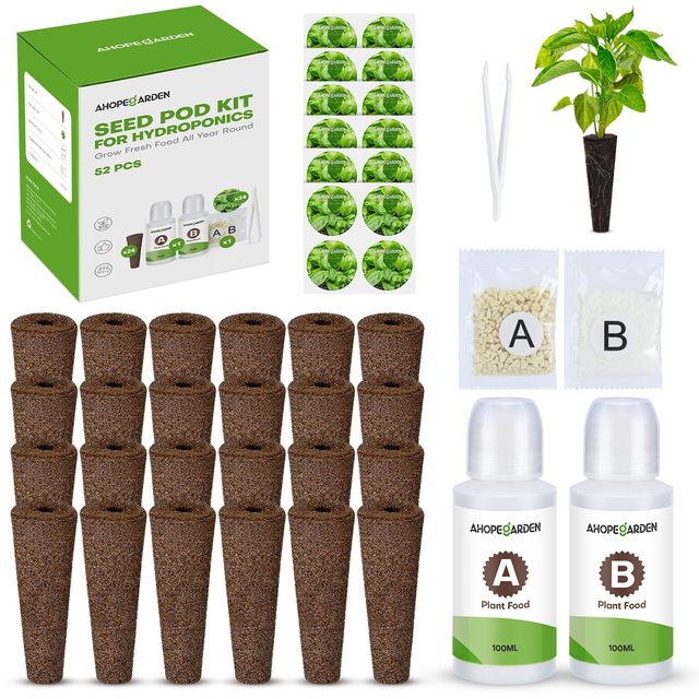 Wholesale 52PCS Hydroponic Pods Kit Refill Accessories with Grow Sponges Baskets Domes Labels for Indoor Garden System