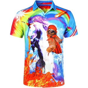 Camisas Hawaianas Divertidas para Hombre Fitspi, Camisa de Playa con Botones y Estampado Gráfico 3D de Manga Corta para Vacaciones - Product Image 1