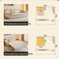 Sofá Cama Plegable de 3 Plazas con Almacenamiento Diseño Moderno para Apartamentos Pequeños Ideal para Cuartos de Huéspedes