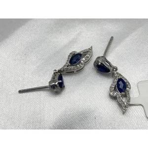 New Top selling Luxury BLUE SHAPHIRE <b>Earring</b> Set 925 Sterling <b>Silver</b>, Gift Party <b>Wedding</b> Engagement Religious Ceremonies Events - Product Image 5
