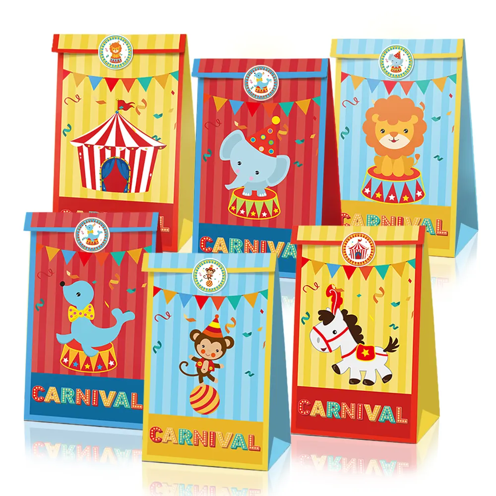 Xindeli LB013 Mexiko Karneval Party liefert Zirkus Tier Thema Kraft Papiertüte für Geschenk Süßigkeiten Verpackung