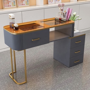 NEW White Cream Style Wooden <b>Nail</b> Table With Storage Multifunctional Single Manicure <b>Desk</b> for Home Salon and <b>Nail</b> Art - Product Image 5