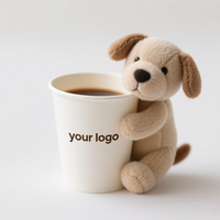 Décoration de tasse à café d'animal en peluche de mini peluche personnalisée de quantité minimale de commande bas avec Velcro