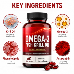 Huile de Krill Biologique Certifiée pour Améliorer la Santé Cérébrale, Capsules Molles d'Huile de Poisson Oméga-3, Complément Alimentaire pour Adultes, Sans OGM, Marque Privée - Product Image 3