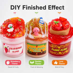 Kit de Slime DIY OEM con Temática de Jardín de Fresas y Lava, Juego de Juguetes Sensoriales con Empaque Personalizado para Venta al por Mayor - Product Image 4