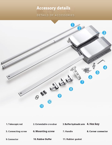 Barra de <span class=keywords><strong>ropa</strong></span> retráctil de aluminio tipo desplegable con amortiguación para guardarropa, barra transversal elevable para colgar <span class=keywords><strong>ropa</strong></span> - Product Image 4