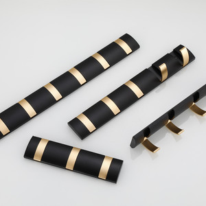 Đen Trang Trí Kim Loại Móc Phòng Tắm Phòng Khách Tủ Quần Áo Tường 1 Đến 6 Khăn Quần Áo Giấu Móc Gấp - Product Image 4