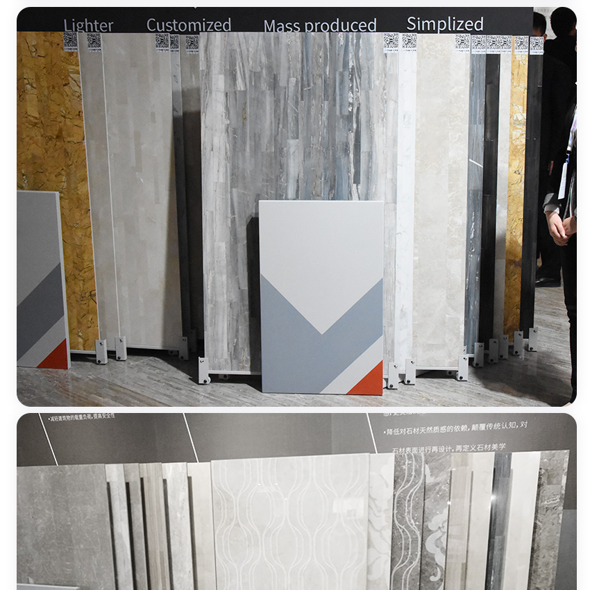 Tsianfan Custom Large Panel Pull Push Granite Display Ceramic Stone Sample Stand Reclining Type Floor Tile Marble Display Rack