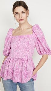 Offre Spéciale d'été à manches courtes imprimé peau de serpent rose personnalisé manches bouffantes dames <span class=keywords><strong>chemisier</strong></span> - Product Image 2