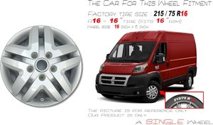ล้ออะลูมิเนียมแท้สำหรับรถตู้ Promaster 1500/2500/3500 ขนาด <span class=keywords><strong>16</strong></span> นิ้ว ปี 2014-2022 รุ่น 16x6 สีเงิน ล้อเดี่ยวสำหรับเปลี่ยน รหัสอะไหล่ 53340264 68244971AA PCD 130 มม. - Product Image 2