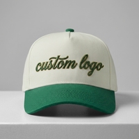 Op maat gemaakte geborduurde 5-panel vintage baseball caps met gepersonaliseerd logo, trucker pet, unisex, verstelbaar, sportpet, groothandel