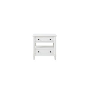 White Nightstand With 2 <b>Drawers</b> <b>Storage</b> <b>Drawer</b> Unit <b>For</b> Bedroom - Product Image 1