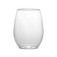 Verre à vin en plastique incassable de 16 oz, gobelet sans pied réutilisable, transparent comme du cristal, pour boissons et eau, avec logo personnalisé