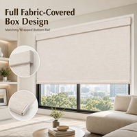Stores enrouleurs électriques sur mesure à couverture intégrale, stores occultants en polyester, contrôle via APP/Google Home, design moderne et minimaliste pour