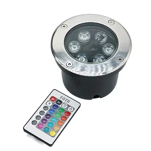 6W RGB LED 圆形灯户外 DC 12 V/AC 85-265V 落地灯 LED 地下带 24 键 IR 控制器的灯