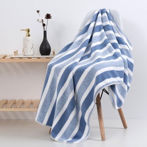 2026 Coral Fleece 70*140cm Thickened Wide Striped <b>Bath</b> & Beach <b>Towel</b> for Adult - Product Image 6