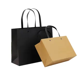 Custom top quality Promotional paperbag black famous brand paper bag, wholesale paper shopping bag for garment