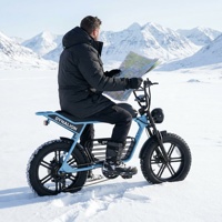 Vélo électrique tout-terrain résistant aux crevaisons avec batterie au lithium 16Ah, vélo électrique robuste pour l'exploration hivernale sur la neige