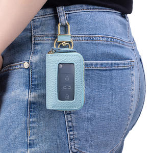 Nouveau Design unisexe en cuir de <span class=keywords><strong>vachette</strong></span> <span class=keywords><strong>Double</strong></span> fermeture éclair porte-clés porte-clés taille suspendu <span class=keywords><strong>clé</strong></span> sac de rangement Portable porte Kar <span class=keywords><strong>clé</strong></span> sac - Product Image 3