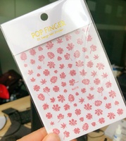 Stiker Kuku 3D Bentuk Daun Holografik Qianya, Stiker Seni Kuku Berkilau, Terbuat dari Plastik, Pemasok Perlengkapan Kuku