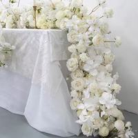 Arreglo Floral Artificial de Rosas Blancas en Tira Larga, Hecho a Mano, para Decoración de Bodas, Hoteles, Centros de Mesa, Venta Internacional