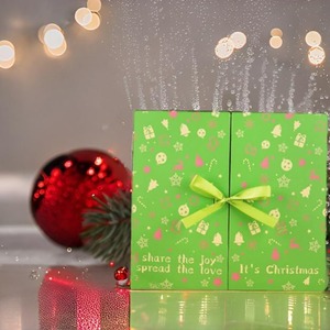 Advent Festival <b>Calendar</b> Box, DIY refillable Airborne Festival <b>Calendar</b> Christmas Gift Box (Green) Customizable - Product Image 2