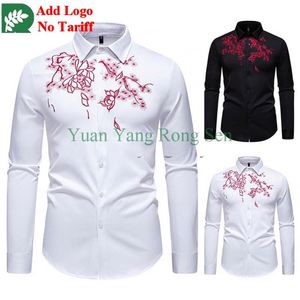 奢华长袖闪亮亮片男士衬衫 男士定制派对舞会印花正装衬衫 - Product Image 2