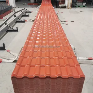 Mattonelle della resina sintetica del pannello del soffitto del pvc delle mattonelle di tetto del pvc di resistenza agli urti di colore rosso del mattone per l'hotel della villa