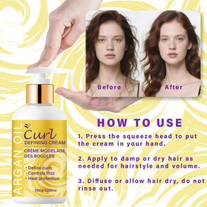 Crème de boucles pour les cheveux Crème de définition de <span class=keywords><strong>curling</strong></span> Produits de coiffage Crème de définition de boucles africaines de longue durée - Product Image 3