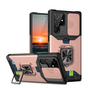 Shockproof TPU PC Case for Samsung Galaxy S22Ultra 5G Plastic Hard Cellphone Stand Covers