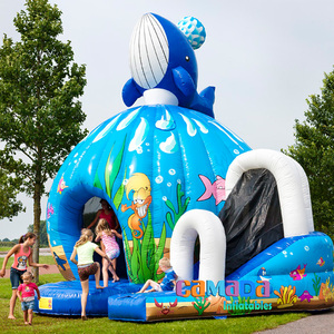 Castillo Inflable de Fútbol con Tobogán, Casa de Brinco Inflable con Forma de Balón de Fútbol para Saltar con Domo - Product Image 4