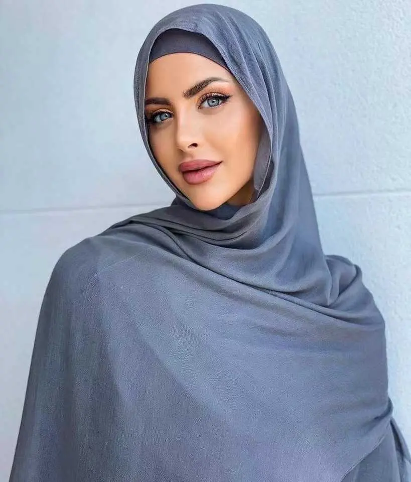 Foulard Hijab en Viscose de coton doux pour femme, 100% coton, tissé, Modal, musulman, châle