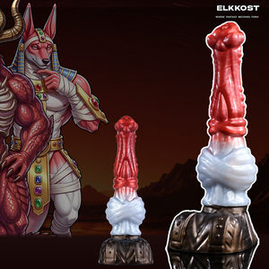 Dildo de silicona de 10.04 pulgadas con ventosa, diseño de nudo de fantasía Megapede, color azul de carreras, estimulador de punto G, juguete para adultos - Product Image 1