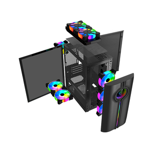 Boîtier <span class=keywords><strong>PC</strong></span> Gaming M-ATX avec 3 ventilateurs avant, support de refroidissement liquide AIO 240mm supérieur, châssis ITX, GPU 330mm, refroidisseur CPU 160mm, boîte noire - Product Image 5