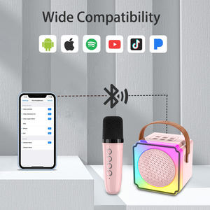 Беспроводные RGB LED колонки для вечеринок с защитой от воды IPX4, 2 микрофона, портативный умный Hi-End сабвуфер для использования на улице - Product Image 2