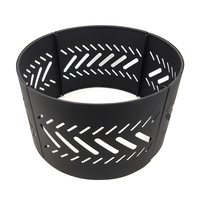 Brasero rond en métal portable pour le camping en plein air, pour jardin, feu de joie, fête, chauffage extérieur avec fonction de combustion du bois