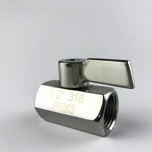 Mini válvula de bola de acero inoxidable de 1/2 pulgada Pn63 para agua y medios químicos - Product Image 2