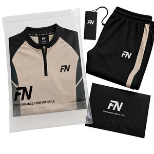 Ensemble de survêtement unisexe FN à manches courtes, demi-zip, respirant, anti-humidité, en polyester, pour l'entraînement, toutes saisons, coupe classique - Product Image 5